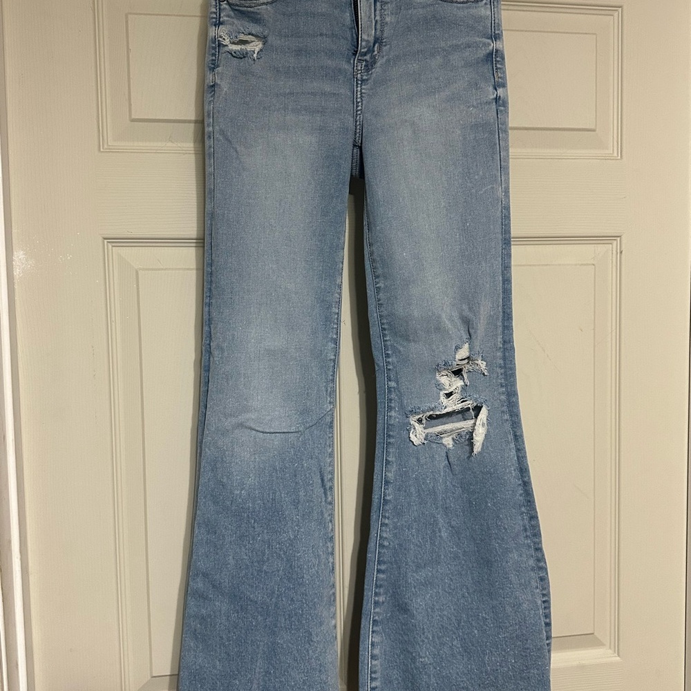 American Eagle Outfitters Blue Flare Wide Leg Jeans